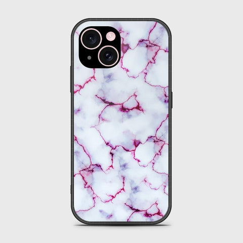 iPhone 15 Cover- White Marble Series - HQ Ultra Shine Premium Infinity Glass Soft Silicon Borders Case