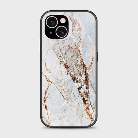 iPhone 15 Plus Cover- White Marble Series - HQ Ultra Shine Premium Infinity Glass Soft Silicon Borders Case