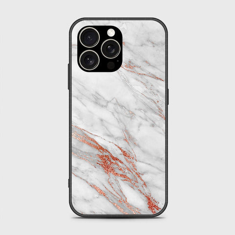 iPhone 15 Pro Max Cover- White Marble Series - HQ Ultra Shine Premium Infinity Glass Soft Silicon Borders Case