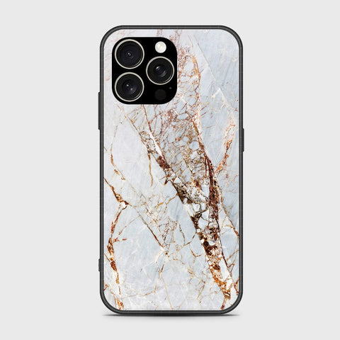 iPhone 15 Pro Max Cover- White Marble Series - HQ Ultra Shine Premium Infinity Glass Soft Silicon Borders Case