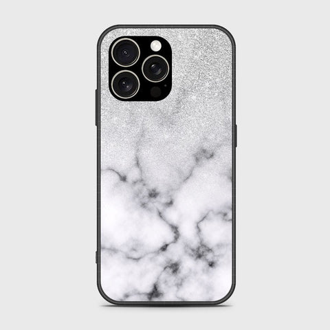 iPhone 15 Pro Max Cover- White Marble Series - HQ Ultra Shine Premium Infinity Glass Soft Silicon Borders Case