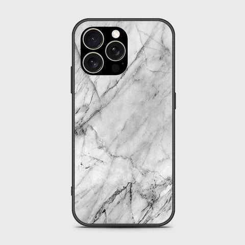 iPhone 15 Pro Max Cover- White Marble Series - HQ Ultra Shine Premium Infinity Glass Soft Silicon Borders Case