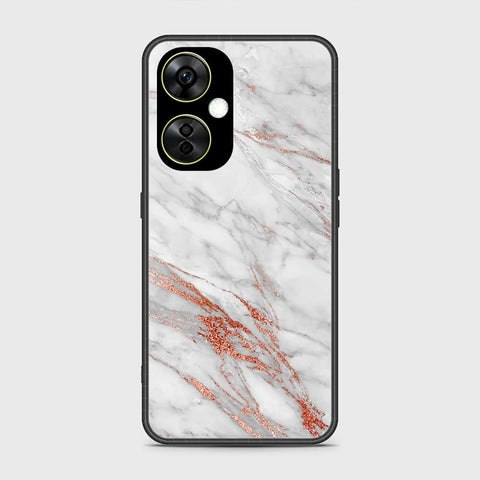 OnePlus Nord CE 3 Lite Cover- White Marble Series - HQ Ultra Shine Premium Infinity Glass Soft Silicon Borders Case