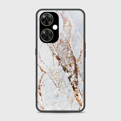 OnePlus Nord CE 3 Lite Cover- White Marble Series - HQ Ultra Shine Premium Infinity Glass Soft Silicon Borders Case