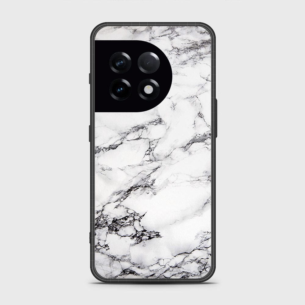 OnePlus 11Cover- White Marble Series - HQ Ultra Shine Premium Infinity Glass Soft Silicon Borders Case