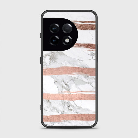 OnePlus 11R Cover- White Marble Series - HQ Ultra Shine Premium Infinity Glass Soft Silicon Borders Case