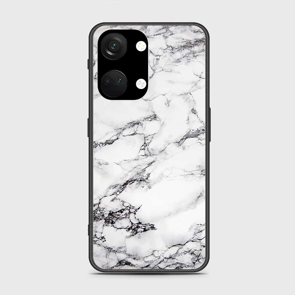 OnePlus Ace 2V Cover- White Marble Series - HQ Ultra Shine Premium Infinity Glass Soft Silicon Borders Case