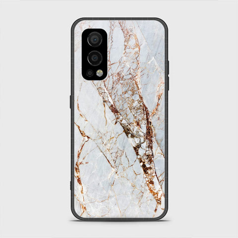 OnePlus Nord 2 Cover - White Marble Series - HQ Ultra Shine Premium Infinity Glass Soft Silicon Borders Case