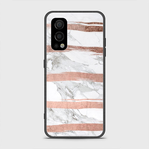 OnePlus Nord 2 Cover - White Marble Series - HQ Ultra Shine Premium Infinity Glass Soft Silicon Borders Case