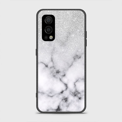 OnePlus Nord 2 Cover - White Marble Series - HQ Ultra Shine Premium Infinity Glass Soft Silicon Borders Case