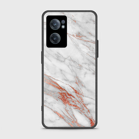 OnePlus Nord CE 2 5G Cover- White Marble Series - HQ Ultra Shine Premium Infinity Glass Soft Silicon Borders Case