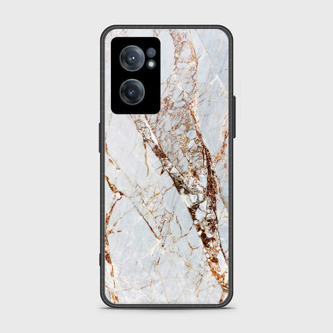 OnePlus Nord CE 2 5G Cover- White Marble Series - HQ Ultra Shine Premium Infinity Glass Soft Silicon Borders Case