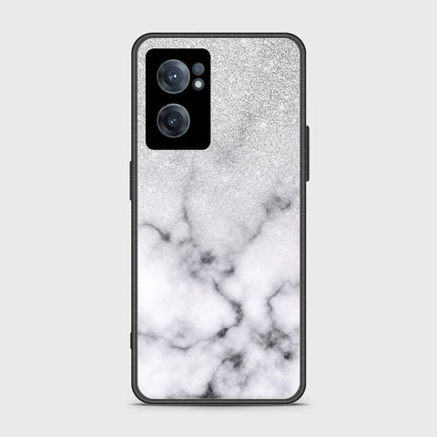 OnePlus Nord CE 2 5G Cover- White Marble Series - HQ Ultra Shine Premium Infinity Glass Soft Silicon Borders Case