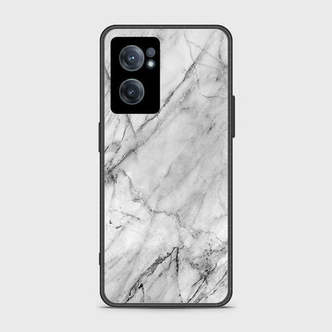 OnePlus Nord CE 2 5G Cover- White Marble Series - HQ Ultra Shine Premium Infinity Glass Soft Silicon Borders Case