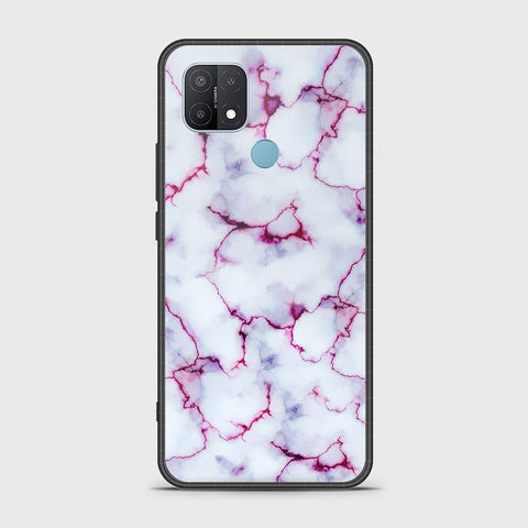 Oppo A15 Cover- White Marble Series - HQ Ultra Shine Premium Infinity Glass Soft Silicon Borders Case