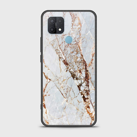 Oppo A15 Cover- White Marble Series - HQ Ultra Shine Premium Infinity Glass Soft Silicon Borders Case