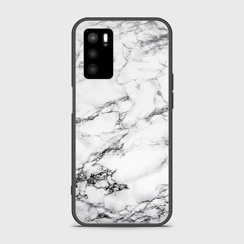 Oppo A16s Cover- White Marble Series - HQ Ultra Shine Premium Infinity Glass Soft Silicon Borders Case