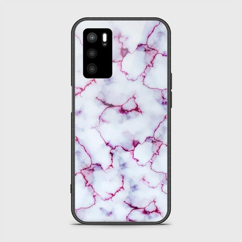 Oppo A16s Cover- White Marble Series - HQ Ultra Shine Premium Infinity Glass Soft Silicon Borders Case