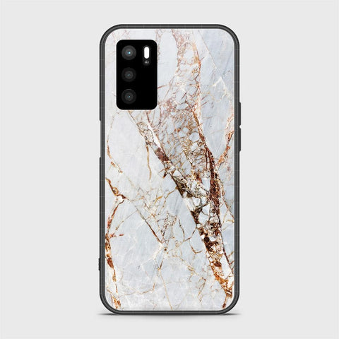 Oppo A16s Cover- White Marble Series - HQ Ultra Shine Premium Infinity Glass Soft Silicon Borders Case