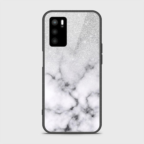 Oppo A16s Cover- White Marble Series - HQ Ultra Shine Premium Infinity Glass Soft Silicon Borders Case