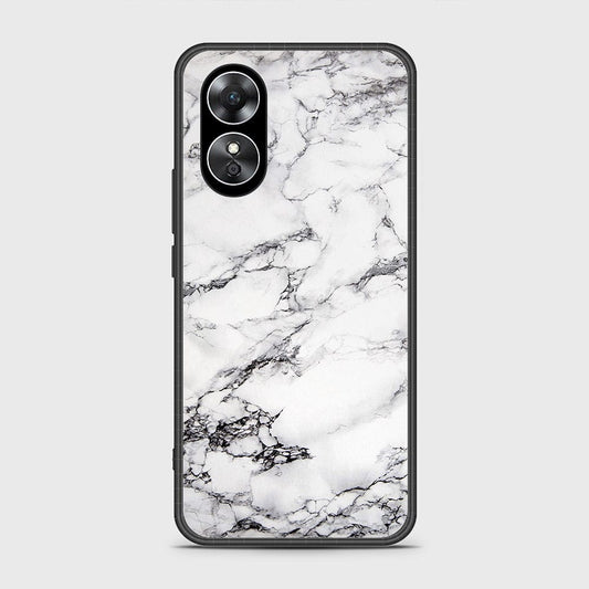 Oppo A17k Cover- White Marble Series - HQ Ultra Shine Premium Infinity Glass Soft Silicon Borders Case
