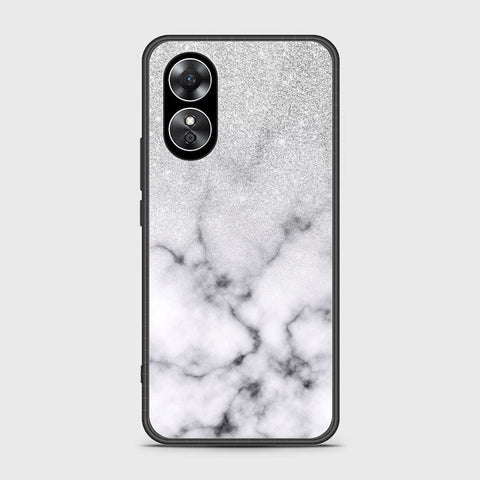 Oppo A17 Cover- White Marble Series - HQ Ultra Shine Premium Infinity Glass Soft Silicon Borders Case