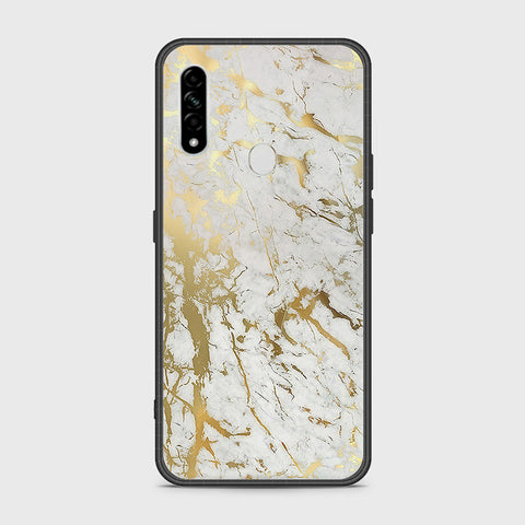 Oppo A31 Cover- White Marble Series - HQ Ultra Shine Premium Infinity Glass Soft Silicon Borders Case