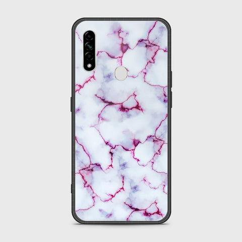 Oppo A31 Cover- White Marble Series - HQ Ultra Shine Premium Infinity Glass Soft Silicon Borders Case