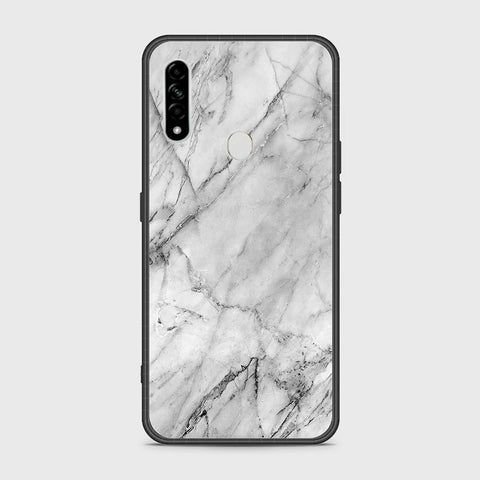 Oppo A31 Cover- White Marble Series - HQ Ultra Shine Premium Infinity Glass Soft Silicon Borders Case