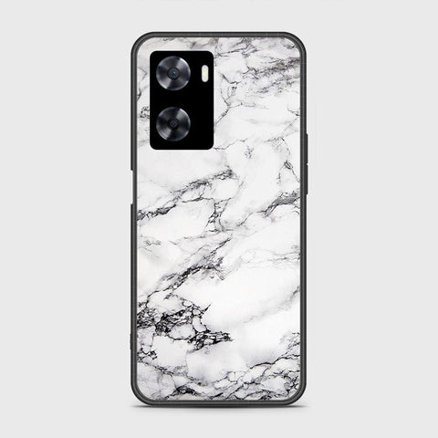 Oppo A77s Cover- White Marble Series - HQ Ultra Shine Premium Infinity Glass Soft Silicon Borders Case