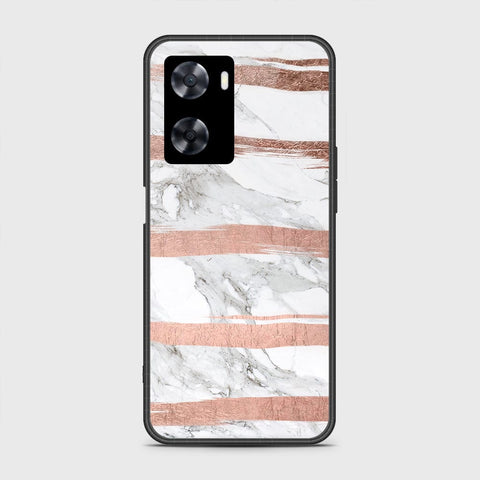 Oppo A77s Cover- White Marble Series - HQ Ultra Shine Premium Infinity Glass Soft Silicon Borders Case