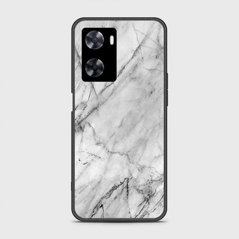 Oppo A77s Cover- White Marble Series - HQ Ultra Shine Premium Infinity Glass Soft Silicon Borders Case