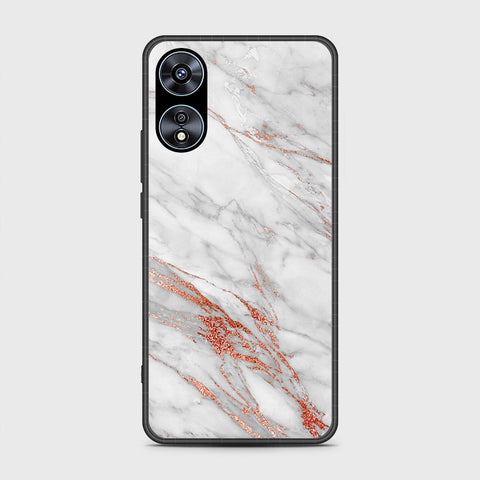 Oppo A78 4G Cover- White Marble Series - HQ Ultra Shine Premium Infinity Glass Soft Silicon Borders Case