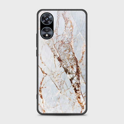 Oppo A78 4G Cover- White Marble Series - HQ Ultra Shine Premium Infinity Glass Soft Silicon Borders Case