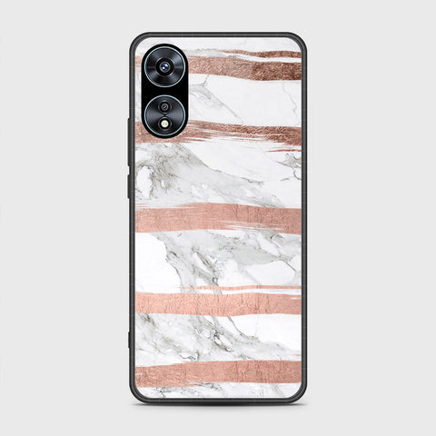 Oppo A78 4G Cover- White Marble Series - HQ Ultra Shine Premium Infinity Glass Soft Silicon Borders Case