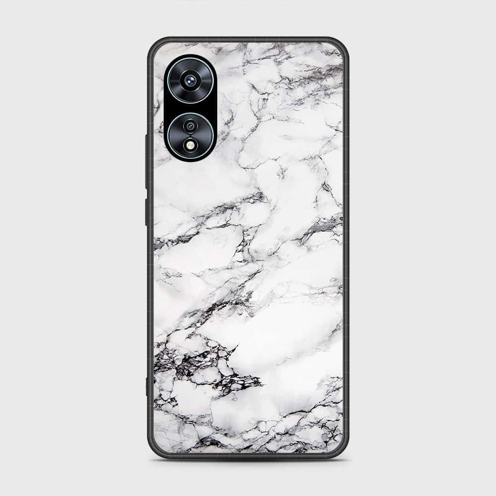 Oppo A97 5G Cover- White Marble Series - HQ Ultra Shine Premium Infinity Glass Soft Silicon Borders Case