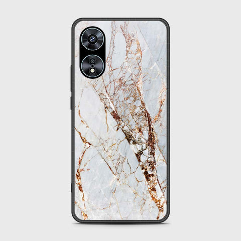 Oppo A97 5G Cover- White Marble Series - HQ Ultra Shine Premium Infinity Glass Soft Silicon Borders Case