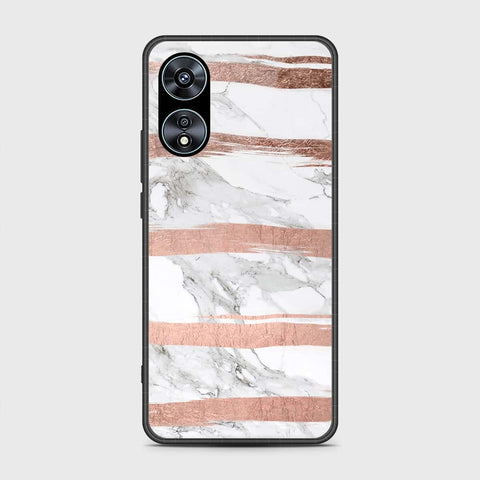 Oppo A97 5G Cover- White Marble Series - HQ Ultra Shine Premium Infinity Glass Soft Silicon Borders Case