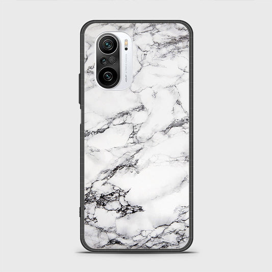 Xiaomi Redmi K40 Pro Cover - White Marble Series - HQ Ultra Shine Premium Infinity Glass Soft Silicon Borders Case