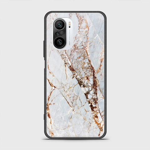 Xiaomi Poco F3 Cover - White Marble Series - HQ Ultra Shine Premium Infinity Glass Soft Silicon Borders Case