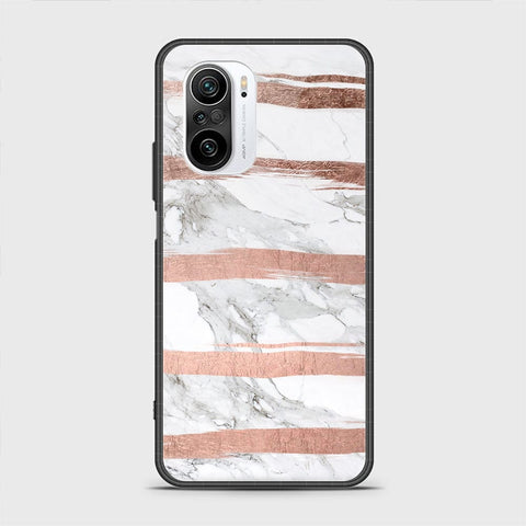 Xiaomi Poco F3 Cover - White Marble Series - HQ Ultra Shine Premium Infinity Glass Soft Silicon Borders Case