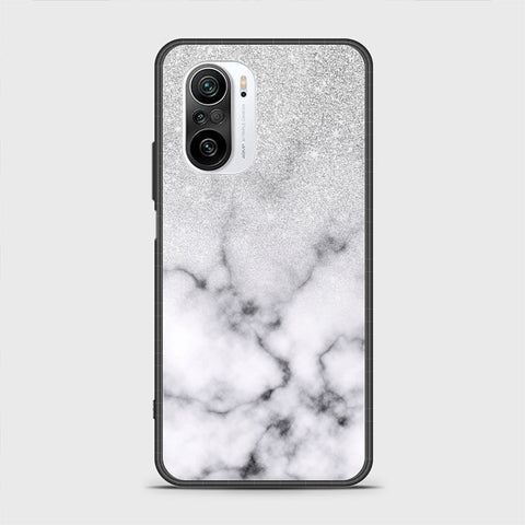 Xiaomi Redmi K40 Cover - White Marble Series - HQ Ultra Shine Premium Infinity Glass Soft Silicon Borders Case