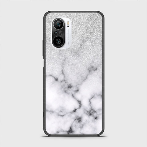 Xiaomi Poco F3 Cover - White Marble Series - HQ Ultra Shine Premium Infinity Glass Soft Silicon Borders Case