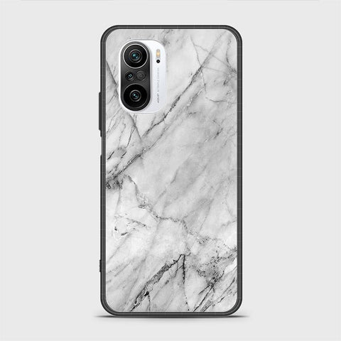 Xiaomi Poco F3 Cover - White Marble Series - HQ Ultra Shine Premium Infinity Glass Soft Silicon Borders Case