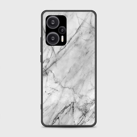 Xiaomi Poco F5  Cover- White Marble Series - HQ Ultra Shine Premium Infinity Glass Soft Silicon Borders Case