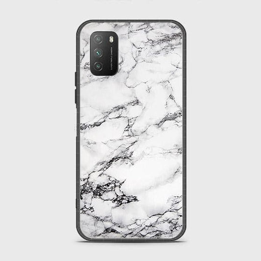 Xiaomi Redmi 9T Cover - White Marble Series - HQ Ultra Shine Premium Infinity Glass Soft Silicon Borders Case