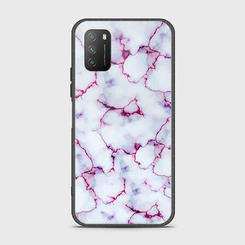 Xiaomi Redmi 9T Cover - White Marble Series - HQ Ultra Shine Premium Infinity Glass Soft Silicon Borders Case