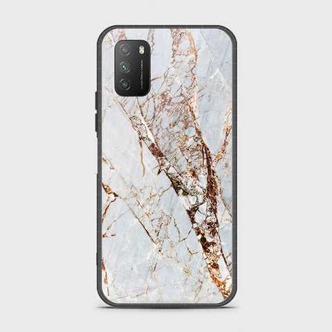 Xiaomi Redmi 9T Cover - White Marble Series - HQ Ultra Shine Premium Infinity Glass Soft Silicon Borders Case