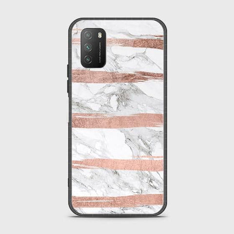 Xiaomi Redmi 9T Cover - White Marble Series - HQ Ultra Shine Premium Infinity Glass Soft Silicon Borders Case