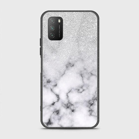 Xiaomi Redmi 9T Cover - White Marble Series - HQ Ultra Shine Premium Infinity Glass Soft Silicon Borders Case